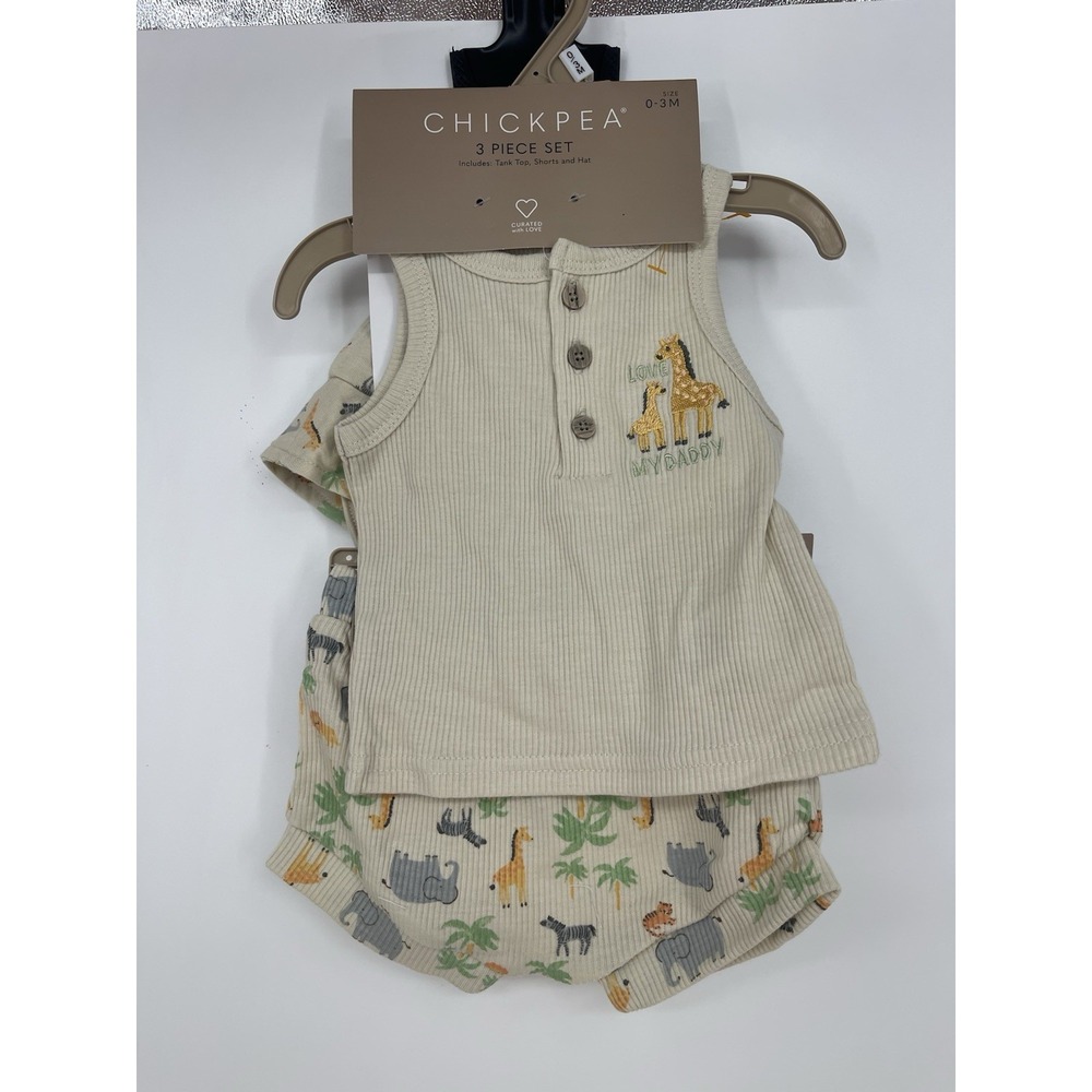 Chickpea Baby 3-pc EKO TEX Print Outfit Set Size 0-3 Months Bag-4
